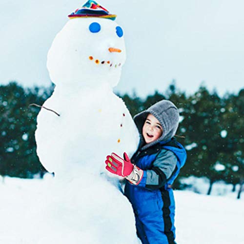 ski gloves kids winter warm waterproof windproof thermal snowboard anti slip cold weather snow skiing snowboarding cycling per children's lining outdoor sports mittens for 3-6 years old boy girls