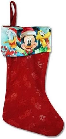 Disney Mickey 16" Felt Christmas Stocking with Printed Satin Cuff & Hangtag