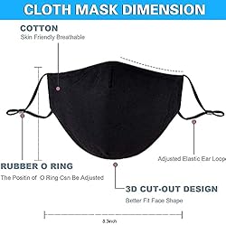 4 Pack Reusable Face_Masks with Adjustable Ear