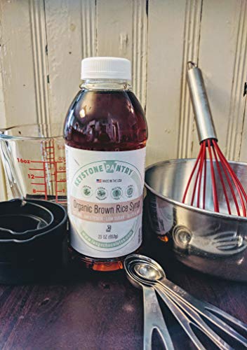 Keystone Pantry Organic Brown Rice Syrup 23 oz Bottle Certified Kosher-Parve Alternative to corn syrup