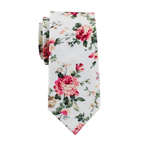 Levao-Men's Skinny Tie Floral Cotton Neck Ties for Men CT00108