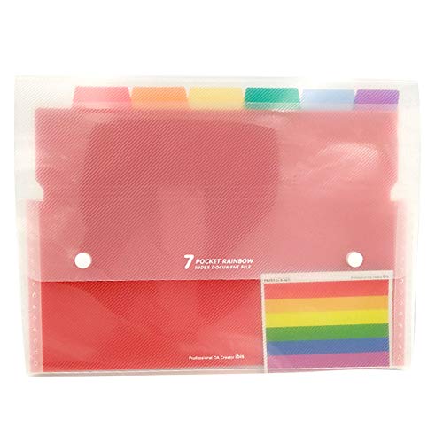 YASSUN Organ Multi-layer Data Storage Box - Hanging Folder - Letter Size A4 Plastic File Bag - 7 Color
