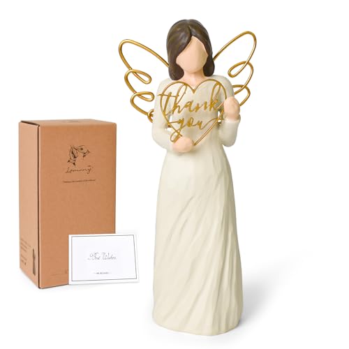 DUMING-IN Thank You Gifts for Women Teacher Gratitude Gift Best Thank You Gift for Coworker Friends Caregivers Sculpted Angel Figurines