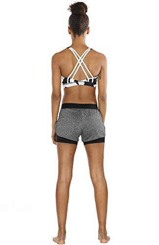image for icyzone Running Yoga Shorts For Women - Activewear Workout Exercise At