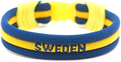Sweden Flag Bracelet - Vivid Colors - 3 Sizes Available (Sweden, Large)