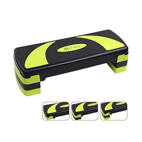ACTIVE FOREVER Steppers for Exercise 3 Levels, Aerobic Step Board, Adjustable Height 10cm/15cm/20cm, Steps Equipment for…