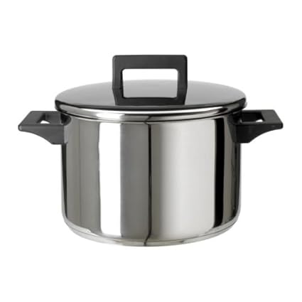 IKEA SNITSIG - Olla con tapa, de acero inoxidable - 5 l