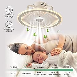 CHANFOK Low Profile Ceiling Fan with Lights, Modern