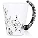 LanHong 13.5 oz Clarinet Mug Musical Notes Design Coffee Cup Ceramic Music Clarinet Cup Gift for Friend