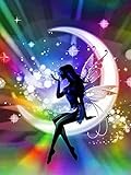 eGoodn Diamond Painting Kit Full Drill DIY Cross Stitch by Number Kit Wall Decor Art, Canvas 15.8 inches by 19.7 inches, Butterfly Fairy, No Frame