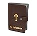 My Holy Cards Brown Gold Stamped Leatherette Prayer Card Holder