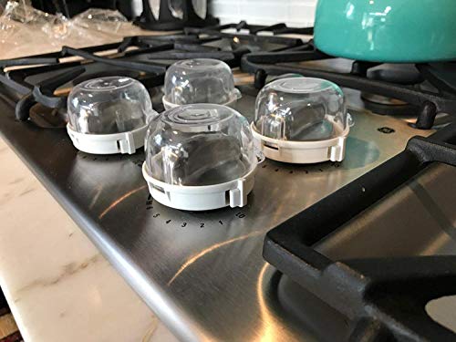Universal Kitchen Clear Safety Oven Gas Stove Knobs Cover 6 Pack - Baby Safety Oven Gas Stove Knob Protection Locks for Child Proofing