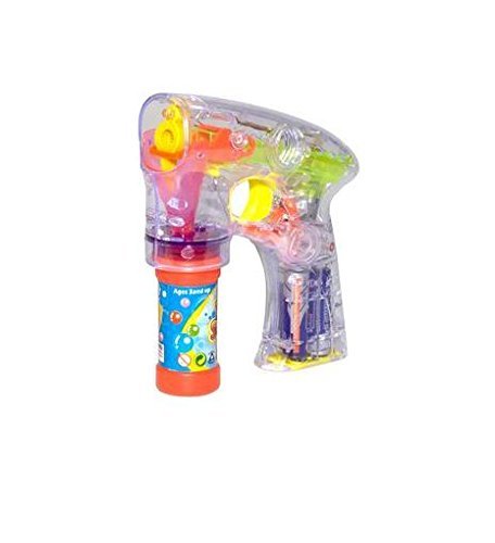 Flashing Transparent Bubble Gun with 2 Bottles of Bubbles