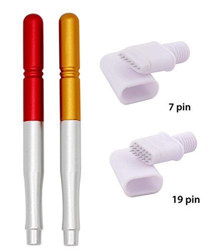 Hillento 2 PCS Light Oxygen Needle Special Pen, Non-scab Eyebrow Microblading Needles, Light Oxygen Eyebrow Embroidery Fog Tattoo Needles for Permanent Microblading Makeup, 5 Pack (7 Pin and 19 Pin)