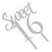 Silver Sweet 16 Cake Topper - Happy 16th Birthday Party Decorations Supplies