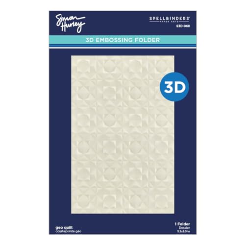 Spellbinders E3D-068 Geo Quilt 3D Embossing Folder by Simon Hurley