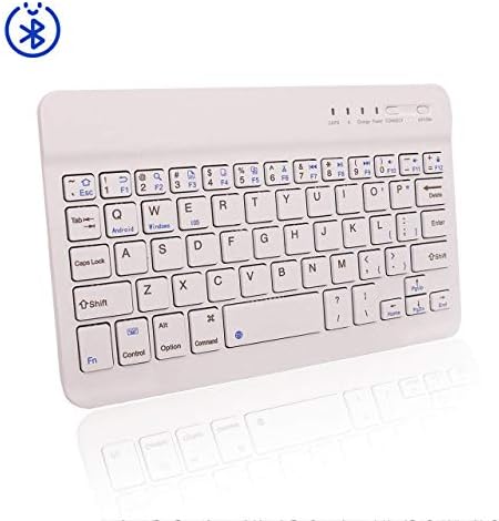 Grandwill 7-Inch Mini Wireless Bluetooth Keyboard With Portable Rechargeable Compatible With Mac iPad iPhone Android Smart Phones Tablets Laptops Notebooks And Different Bluetooth Devices-White