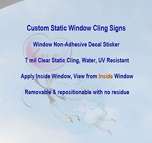 Clear Static Window Cling Signs Printing, Non-Adhesive Decal Sticker, CF