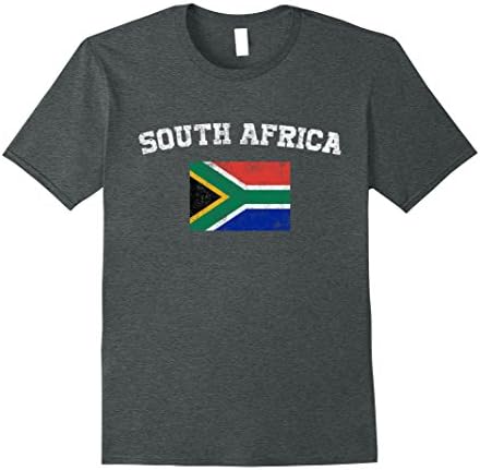 Mens South African Flag Shirt - Vintage South Africa T-Shirt 3XL Dark Heather