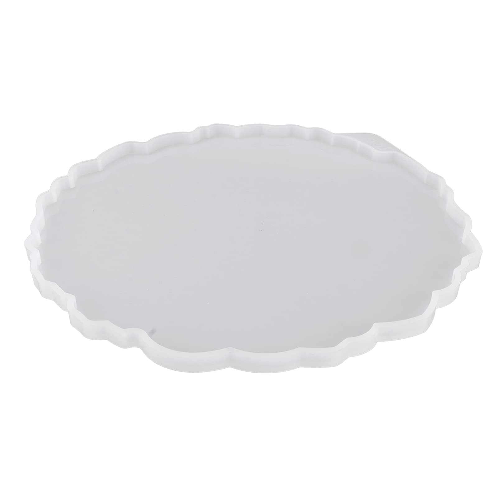 Large Round Resin Tray Mold,260mm/10.23inch Resin Tray Mould,Irregular Silicone Serving Tray Geode Agate Epoxy Mold Fruit Tray Silicone Epoxy Casting Mould for Coaster, Fruit Board,Resin Painting Art