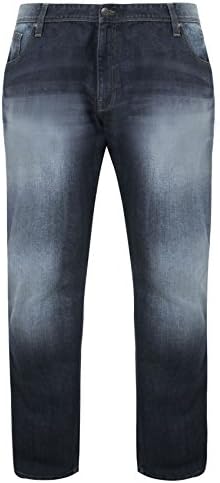 BadRhino Men's Big And Tall Indigo Faded Bootcut Stretch Jeans