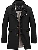 Sawadikaa Men's Single-Breasted Cotton Lightweight Jacket Windbreaker Wind Trench Coat Outdoor Jacket
