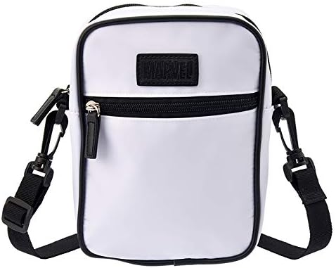 Amazon ディズニーストア 公式 マーベル ロゴ ショルダーバッグ ホワイト 型押し モノトーン マーベル メッセンジャーバッグ