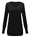 ZANZEA Women's V-neck Long Sleeve Loose Blouse Jumper Tops Mini Dress Pullover Black US 14/ASIAN XL