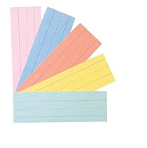 School Smart Ruled Sentence Strips - 3 inch x 24 inch - Pack of 100 - Assorted Colors