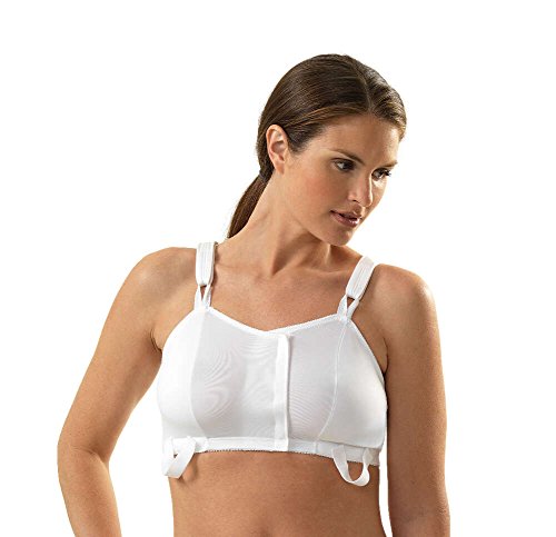 MediChoice Surgical Bras, Premium, Small, Hook And Loop Front Closure, Cotton Spandex, Adjustable Padded Shoulder Straps, Compression, Support, 34 Inch - 36 Inch, White (Each of 1)