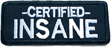 1Pc Embroidery Certified Insane Sew Iron On Patch Badage Bag Hat Jeans Fabric Applique DIY