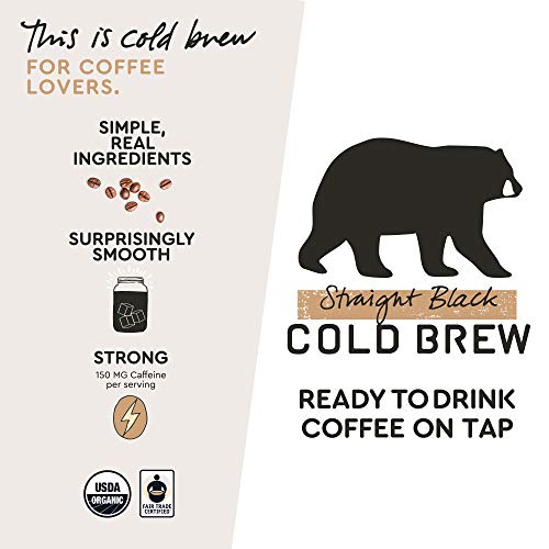 Wandering Bear Organic Cold Brew Coffee On Tap, Straight Black, No Sugar, Always Fresh and Ready to Drink, Not a Concentrate, 36 fl oz, Trial Size - Thumbnail 2