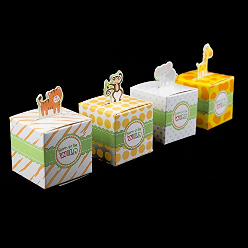 image for Adorox Small 48 Pcs Born To Be Wild Adorable Jungle Safari Zoo Theme B