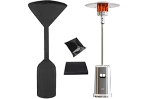 CoverFml Patio Heater Cover with Zipper and Storage Bag,Waterproof Outdoor Heater Covers 420D Dustproof Wind-Resistant Sunlight-Resistant Snow-Resistant Black (95"HX34"DX18.5"B Dumbbell)
