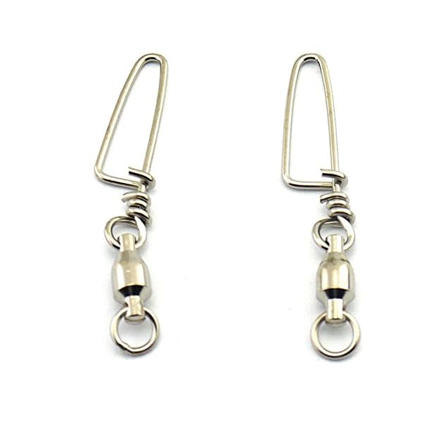 Windaze-Fishing-Ball-Bearing-Swivel-with-Coastlock-Snap-2-Welded-Rings-and-Tournament-Snap-100-Copper-Stainless-Steel-with-Silver-Nickle-Coated-Pack-of-30