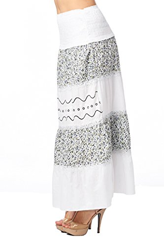 High style women s full length tiered skirt with lace a…