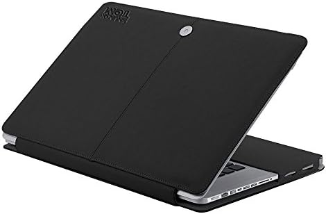 New Black Premium Quality Leather Skin Case Cover for Apple Macbook Pro 13" [SmackTom Packaging]