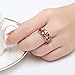 BAMOER Rose Gold Plated Austrian Crystal Promise Ring for Girls Women Size 7