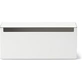 Muji 44596654 Steel Tap Storage Box, Flap Type, White Gray, Width 12.6 x Depth 3.9 x Height 5.5 inches (32 x 10 x 14 cm)