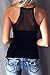 Mitario Femiego Women Sexy Slim Fit Gauze Low-Cut Bodycon Tank Party Clubwear Shirt Black MM