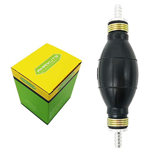 Amrxuts 8mm 5/16" Black Bulb Type Rubber Fuel Transfer Vacuum Fuel Line Hand Primer Gasoline Petrol Diesel Pump for Marine Boat Accessories