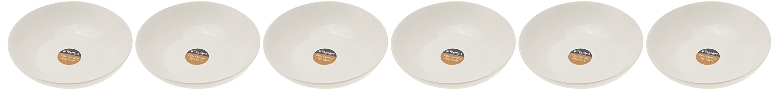 Tognana Victoria Set of 6 Soup Plates, Porcelain, White