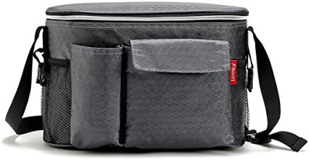 Gtowy Insulated Outdoor Work School Lunch Box Cooler Warmer Bag Tote Pockets gray