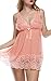BMAKA Petite Size Lace Babydoll Lingerie Halter Chemise Dress for Women XL