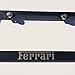 Matte Black Laser Engraved Ferrai Stainless Steel USA License Plate Frame With Engraved Steel Logo Screw Cap Combo 12.25