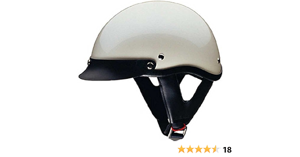 HCI Pearl White Motorcycle Half Helmet 