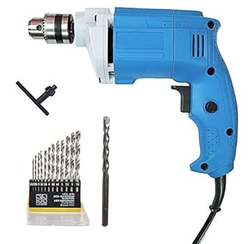 Electric Simple Drill Machine + 1 Masonary Bit + 13 Hss Bit Set Combo