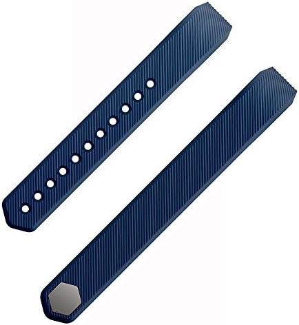 Etoper Silicone Large Small Wrist Bands for Fitbit Alta Fitness Tracker Accessories with Metal Buckle Replacement(WristbandBandsSize-Large-Navy)