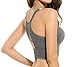 Ekouaer Womens Seamless Wirefree Medium Impact Support Push up Sports Bra(32A-40B)