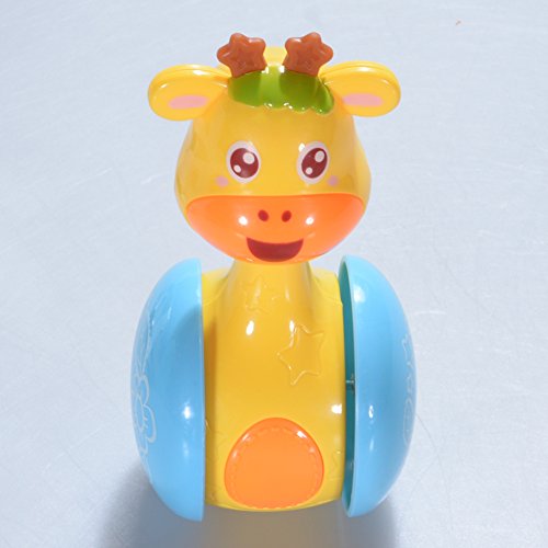 BeesClover Cartoon Giraffe Tumbler Doll Roly-Poly Baby Toys Cute Rattles Ring Bell Newborns 3-12 Month Early Educational Toy Multicolor - Thumbnail 4